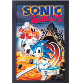 Sonic Spinball Genesis Game Cover 11" x 17" Framed Print