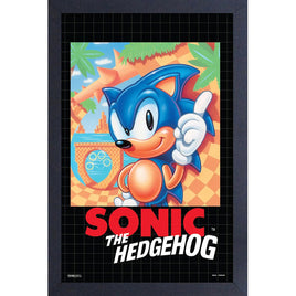 Sonic the Hedgehog Genesis Game Cover 11" x 17" Framed Print