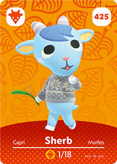 Animal Crossing Amiibo Card (Sherb 425)