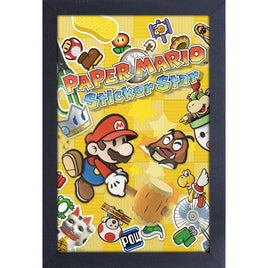 Paper Mario: Paper Mario Sticker Star 3DS Game Cover 11" x 17" Framed Print
