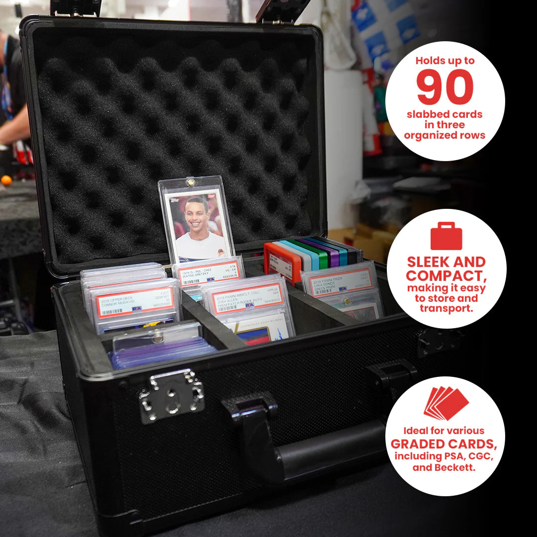 Aluminum 3-Row Graded Card Case with TSA Lock System (Red/White)| Microplay Newmarket Aluminum 3-Row Graded Card Case with TSA Lock System (Red/White)| Microplay Newmarket
