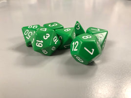 Chessex Dice Opaque Green/White 7-Die Set
