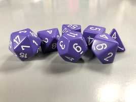 Chessex Dice Opaque Purple/White  7-Die Set