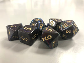 Chessex Dice Lustrous Shadow/Gold 7-Die Set