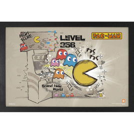 Pac-Man Level 256 11" x 17" Framed Print