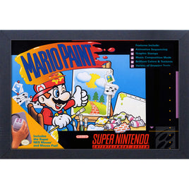 Mario Paint SNES Game Cover 11" x 17" Framed Print