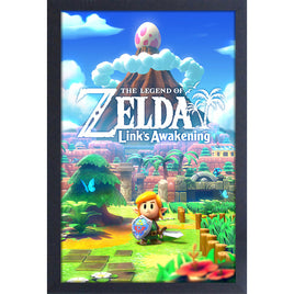 Legend of Zelda Link's Awakening Switch Game Cover 11" x 17" Framed Print