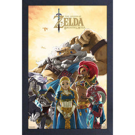 Legend of Zelda Breath of the Wild Zelda & Champions Group 11" x 17" Framed Print