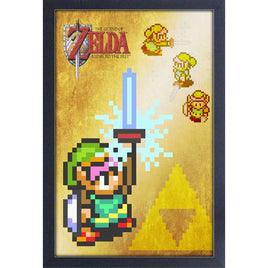 Legend of Zelda Link to the Past Link & Master Sword 11" x 17" Framed Print