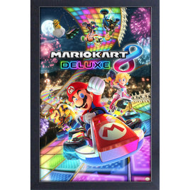 Mario Kart 8 Deluxe Switch Game Cover 11" x 17" Framed Print