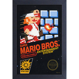 Super Mario Bros NES Game Cover 11" x 17" Framed Print