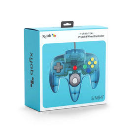 Proto64 Wired Controller (Turbo Teal) for Nintendo 64