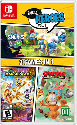 Family Heroes Vol. 1  (The Smurfs: Mission Vileaf, Marsupilami: Hoobadventure, & Garfield Lasagna Party)