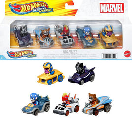 Hot Wheels Racer-Verse 5 Pack (Black Panther, Rocket Racoon, Ms Marvel, Captain America, & Thanos)