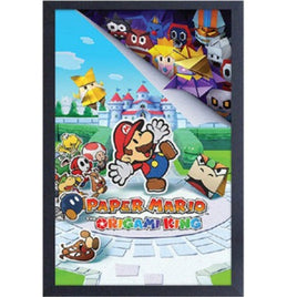 Paper Mario: The Origami King Switch Game Cover 11" x 17" Framed Print