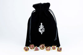 Large Velvet Dice Bag (Black w/ Black Satin)