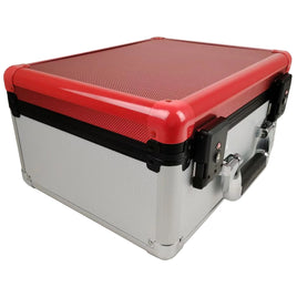 Aluminum 3-Row Graded Card Case with TSA Lock System (Red/White)