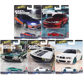 Hot Wheels Premium Fast & Furious Set (Nissan Silvia S15, BMW M3, 1969 Ford Mustang Boss 302, Toyota Soarer, & 1972 Ford Gran Torino Sport)