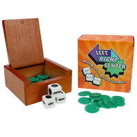 Left Center Right Dice Game w/Wooden Box