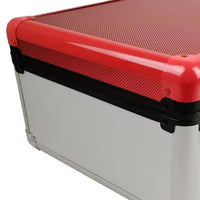Aluminum 3-Row Graded Card Case with Key Lock System (Red/White)