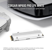 2TB Corsair M.2 SSD Expansion for PS5 MP600 Pro LPX (White)