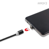 Magnetic USB Charge Cable (Black) (4 FT) USB Micro/USB C