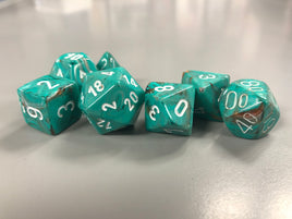 Chessex Dice Marble Oxi-Copper/White 7-Die Set