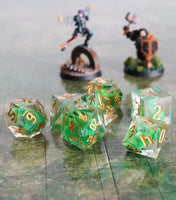 FanRoll Hand Crafted Sharp Edge Resin Dice Set (Frogs)