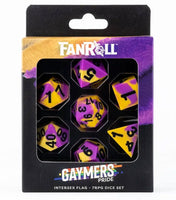 FanRoll Sharp Edge Silicone Rubber Gaymers Pride 16mm Dice Set (Intersex)