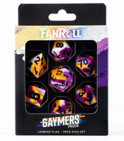 FanRoll Sharp Edge Silicone Rubber Gaymers Pride 16mm Dice Set (Lesbian)