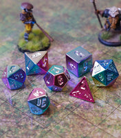 FanRoll Aluminum Plated Acrylic 16mm Polyhedral Dice Set (Rainbow Aegis Uninked)