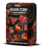 FanRoll Dragon Storm Resin Polyhedral Dice Set (Red Dragon)