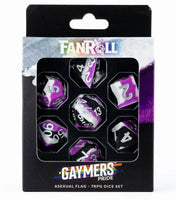 FanRoll Sharp Edge Silicone Rubber Gaymers Pride 16mm Dice Set (Asexual)