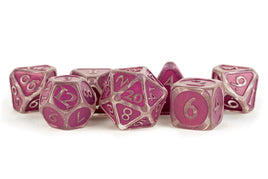 FanRoll Enamel Acrylic 16mm Polyhedral Dice Set (Ice w/ Purple Enamel)