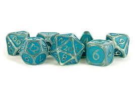 FanRoll Enamel Acrylic 16mm Polyhedral Dice Set (Ice w/ Blue Enamel)