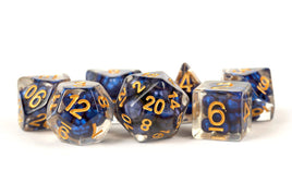 FanRoll Resin 16mm Dice Set (Pearl Royal Blue w/ Gold Numbers)