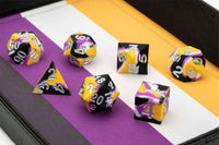 FanRoll Sharp Edge Silicone Rubber Gaymers Pride 16mm Dice Set (Nonbinary)