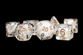 FanRoll Resin 16mm Dice Set (Pearl w/ Copper Numbers)