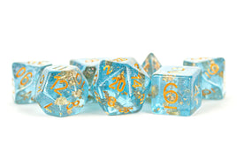 FanRoll Resin 16mm Dice Set (Blue w/ Gold Foil)