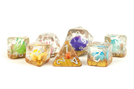 FanRoll Resin 16mm Dice Set (Rainbow Dinosaurs)