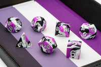 FanRoll Sharp Edge Silicone Rubber Gaymers Pride 16mm Dice Set (Asexual)