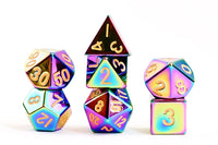 FanRoll Metal 16mm Dice Set (Torched Rainbow)