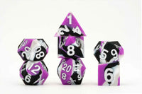 FanRoll Sharp Edge Silicone Rubber Gaymers Pride 16mm Dice Set (Asexual)