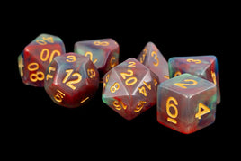 FanRoll Resin 16mm Dice Set (Red Pearl Swirl)