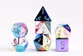 FanRoll Aluminum Plated Acrylic 16mm Polyhedral Dice Set (Rainbow Aegis Uninked)