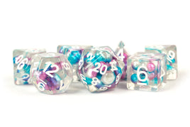 FanRoll Resin 16mm Dice Set (Pearl Gradient Purple/Teal/White)