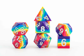 FanRoll Sharp Edge Silicone Rubber 16mm Dice Set (Rainbow)