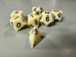 Chessex Dice Opaque Ivory/Black 7-Die Set