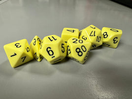 Chessex Dice Opaque Pastel Yellow/Black 7-Die Set