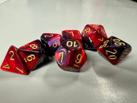 Chessex Dice Gemini Purple-Red/Gold  7-Die Set